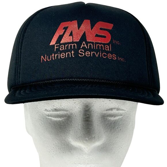 Vintage Farm Animal Nutrient Services Hat Baseball Cap Farmer Farming FANS Black - Picture 2 of 9